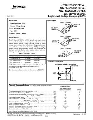 HGT1S20N35G3VL Datasheet PDF Intersil