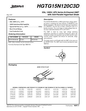 HGTG15N120C3D Datasheet PDF Intersil