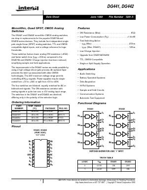 DG441 Datasheet PDF Intersil