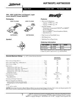 HUF76633S3S Datasheet PDF Intersil