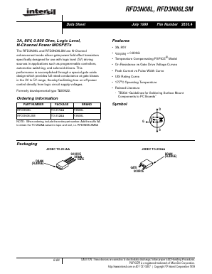F3N08L Datasheet PDF Intersil