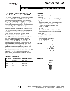 FSL9110D1 Datasheet PDF Intersil