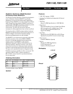 FSR1110D1 Datasheet PDF Intersil