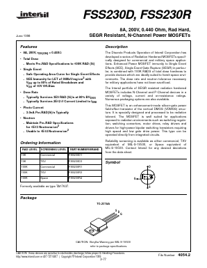 FSS230D Datasheet PDF Intersil