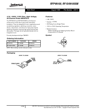 F1S4N100 Datasheet PDF Intersil