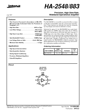 HA-2548883 Datasheet PDF Intersil