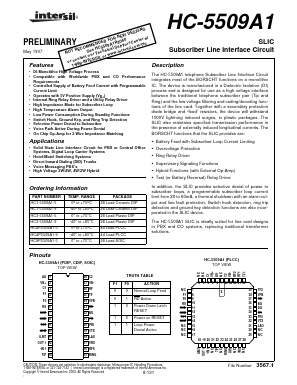 HC-5509A1 Datasheet PDF Intersil