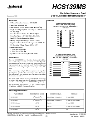 HCS139D Datasheet PDF Intersil