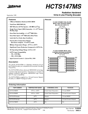 HCTS147MS Datasheet PDF Intersil