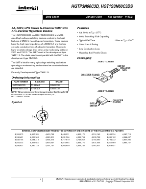 HGT1S3N60C3DS9A Datasheet PDF Intersil