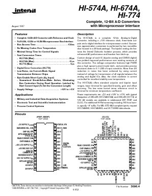 HI4-774S/883 Datasheet PDF Intersil