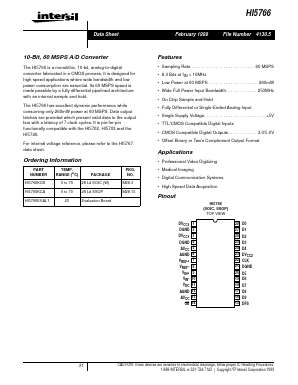 HI5766KCA Datasheet PDF Intersil