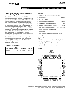 HI5630 Datasheet PDF Intersil