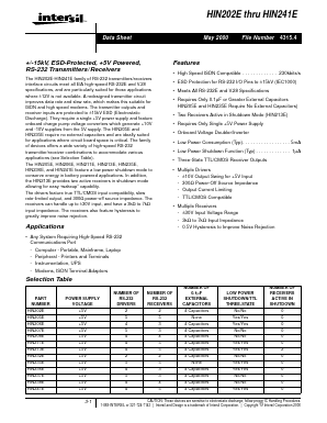 HIN213EIA Datasheet PDF Intersil
