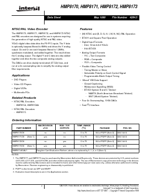 HMP8172 Datasheet PDF Intersil