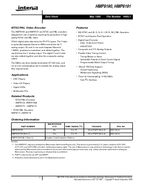 HMP8190 Datasheet PDF Intersil