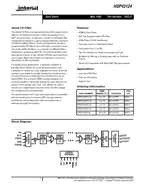 HSP43124SC-33 Datasheet PDF Intersil