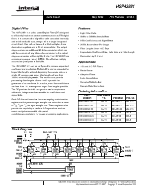 HSP43881 Datasheet PDF Intersil