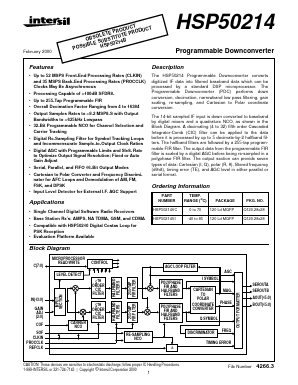 HSP50214VC Datasheet PDF Intersil