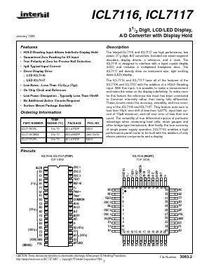 ICL7116CM44 Datasheet PDF Intersil