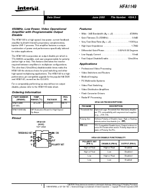 HFA1149IB Datasheet PDF Intersil