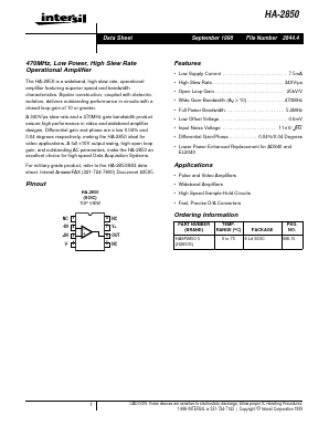 HA-2850 Datasheet PDF Intersil