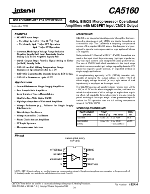 CA5160 Datasheet PDF Intersil