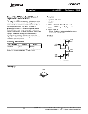 HP4936DY Datasheet PDF Intersil