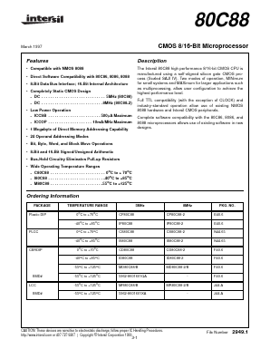 LS80C88 Datasheet PDF Intersil