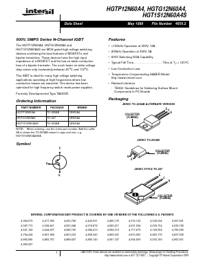 HGTG12N60A4 Datasheet PDF Intersil
