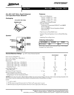 ITF87072DK8T Datasheet PDF Intersil