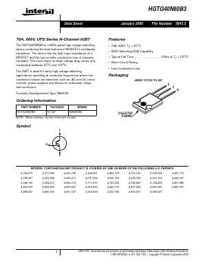 HGTG40N60B3 Datasheet PDF Intersil