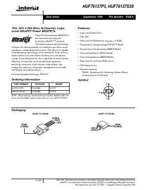 HUF76137P3 Datasheet PDF Intersil