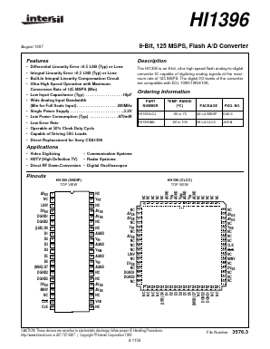 HI1396 Datasheet PDF Intersil