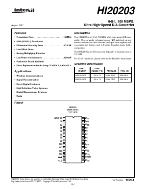 HI20203JCB Datasheet PDF Intersil