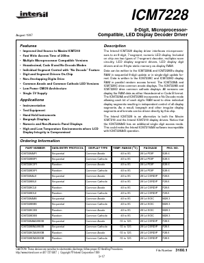 ICM7228BIPI Datasheet PDF Intersil