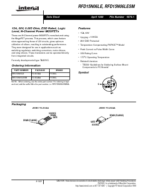 F15N6L Datasheet PDF Intersil