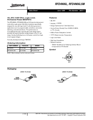 RFD4N06L Datasheet PDF Intersil