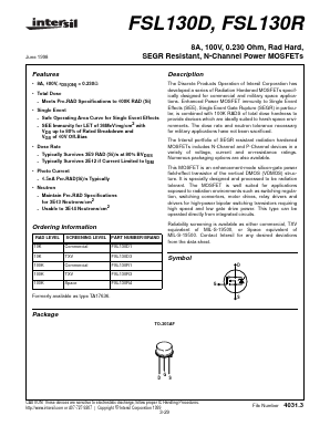 FSL130R1 Datasheet PDF Intersil