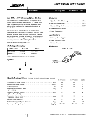 RHRP860C Datasheet PDF Intersil