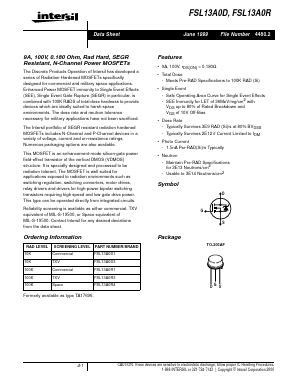 FSL13A0R Datasheet PDF Intersil