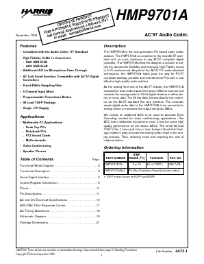 HMP9701EVAL2 Datasheet PDF Intersil