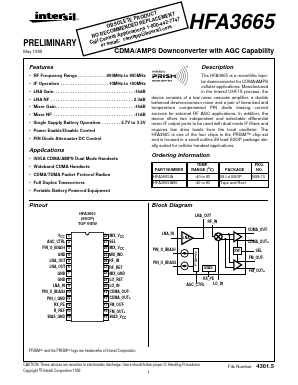 HFA3665 Datasheet PDF Intersil