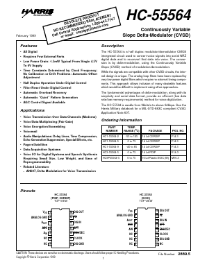 HC-55564 Datasheet PDF Intersil