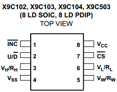 X9C102PI Datasheet PDF Intersil