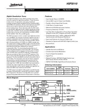HSP50110 Datasheet PDF Intersil