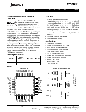 HFA3860AIV Datasheet PDF Intersil