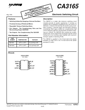 CA3165E1 Datasheet PDF Intersil