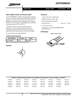 HGTG30N60A4 Datasheet PDF Intersil