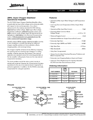 ICL7650SCBA-1 Datasheet PDF Intersil